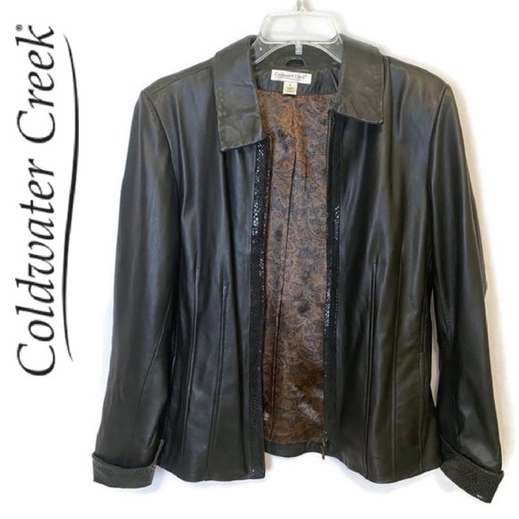 Coldwater Creek Jackets & Blazers - COLDWATER CREEK Leather Black Size L